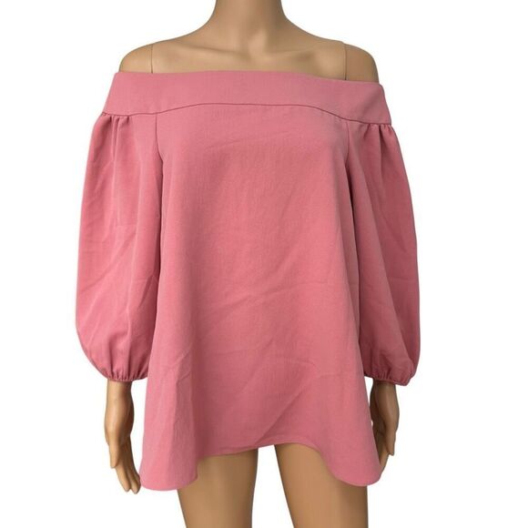 Tibi Twill Off the Shoulder Top pink Size 4 Blouse - Picture 1 of 8